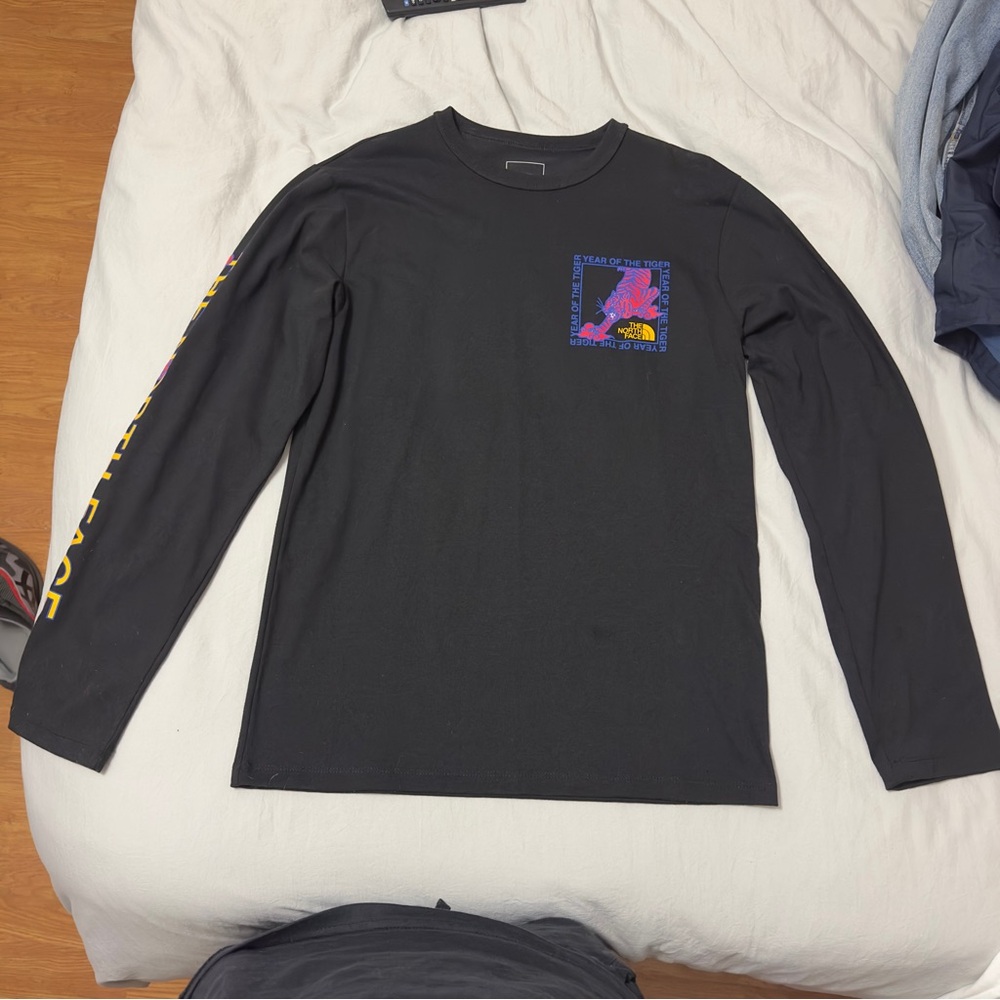 Black The North Face Long Sleeve Shirt with Design